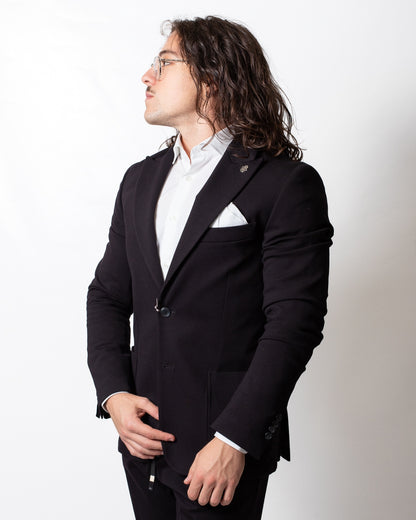 Giacca blazer Daniele Alessandrini monopetto con spilla uomo