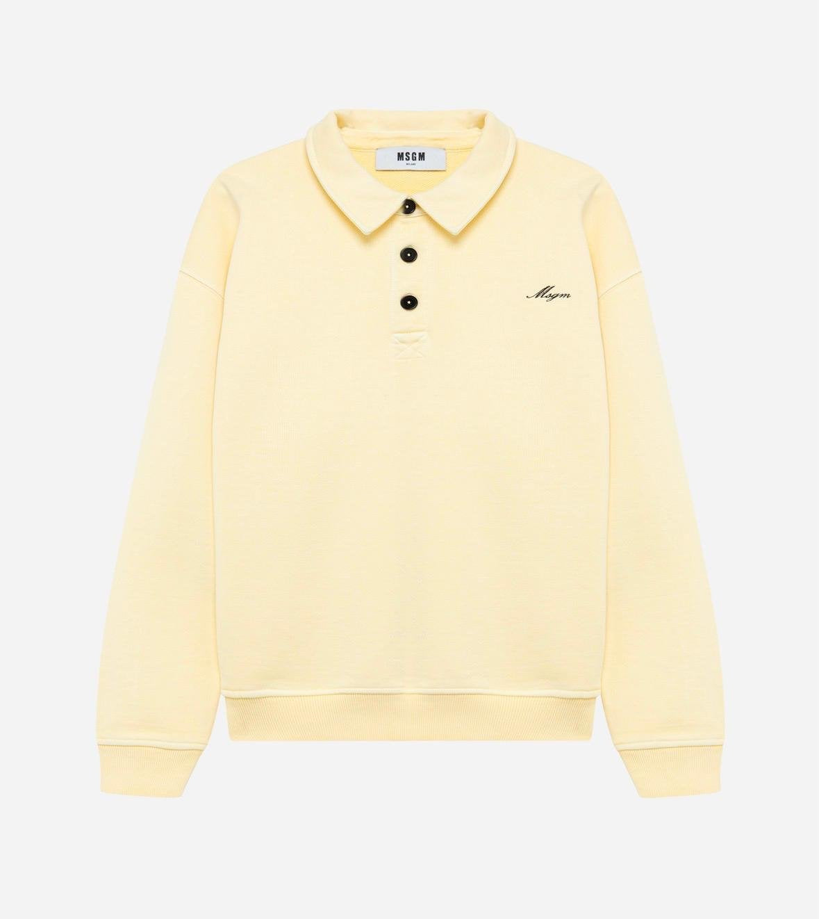 Felpa MSGM con colletto e logo ricamato
