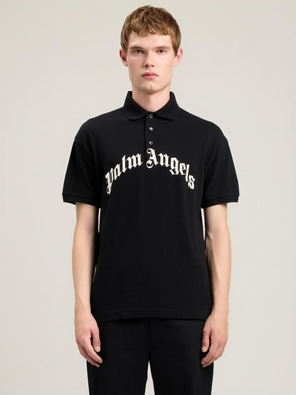 Polo Palm Angels "Curved Logo" uomo