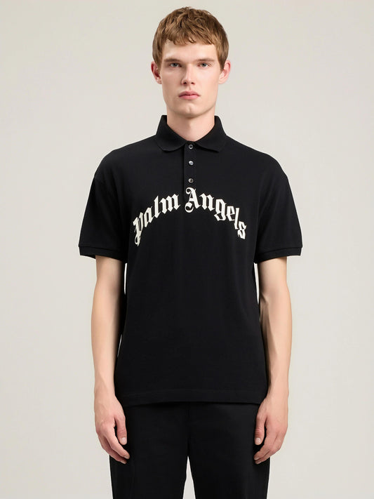 Polo Palm Angels "Curved Logo" uomo