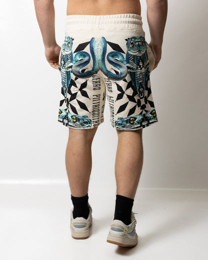 Bermuda Marcelo Burlon in felpa con stampa all-over uomo
