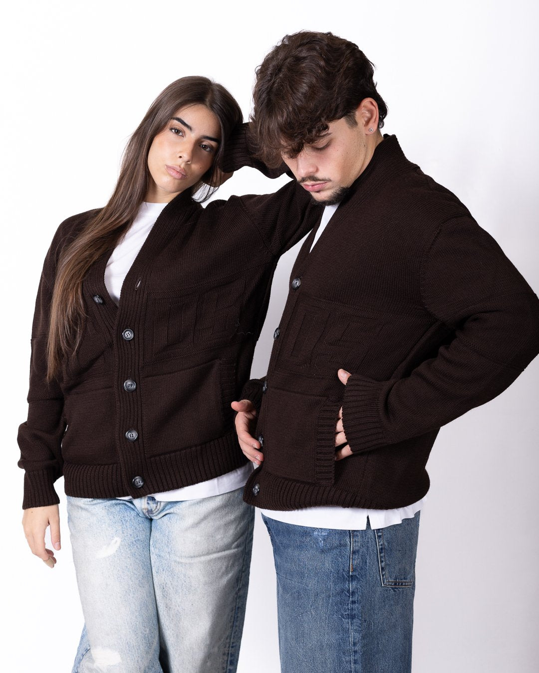Cardigan GCDS in lana con logo jacquard