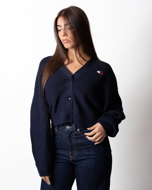 Cardigan Tommy Jeans "Flag Badge" donna