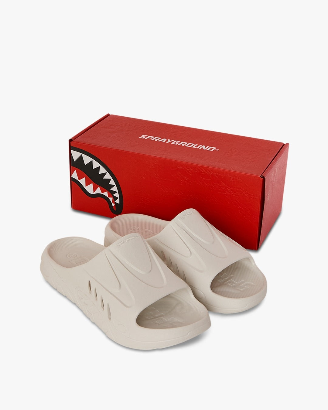 Ciabatte Sprayground bianco SHARK SLIDE WHITE  