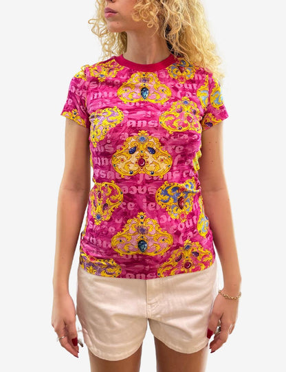 T-Shirt Versace Jeans Couture con stampa "Heart Couture" donna