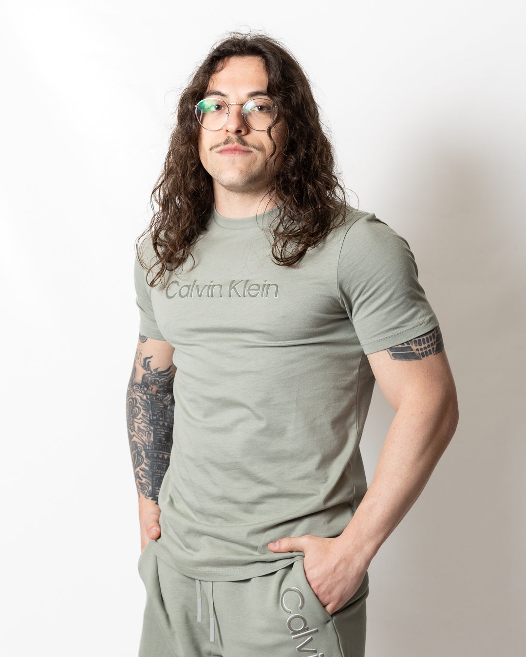 T-Shirt Calvin Klein regular con logo in rilievo uomo