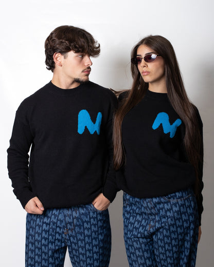 Maglia MSGM girocollo in misto lana con logo monogram
