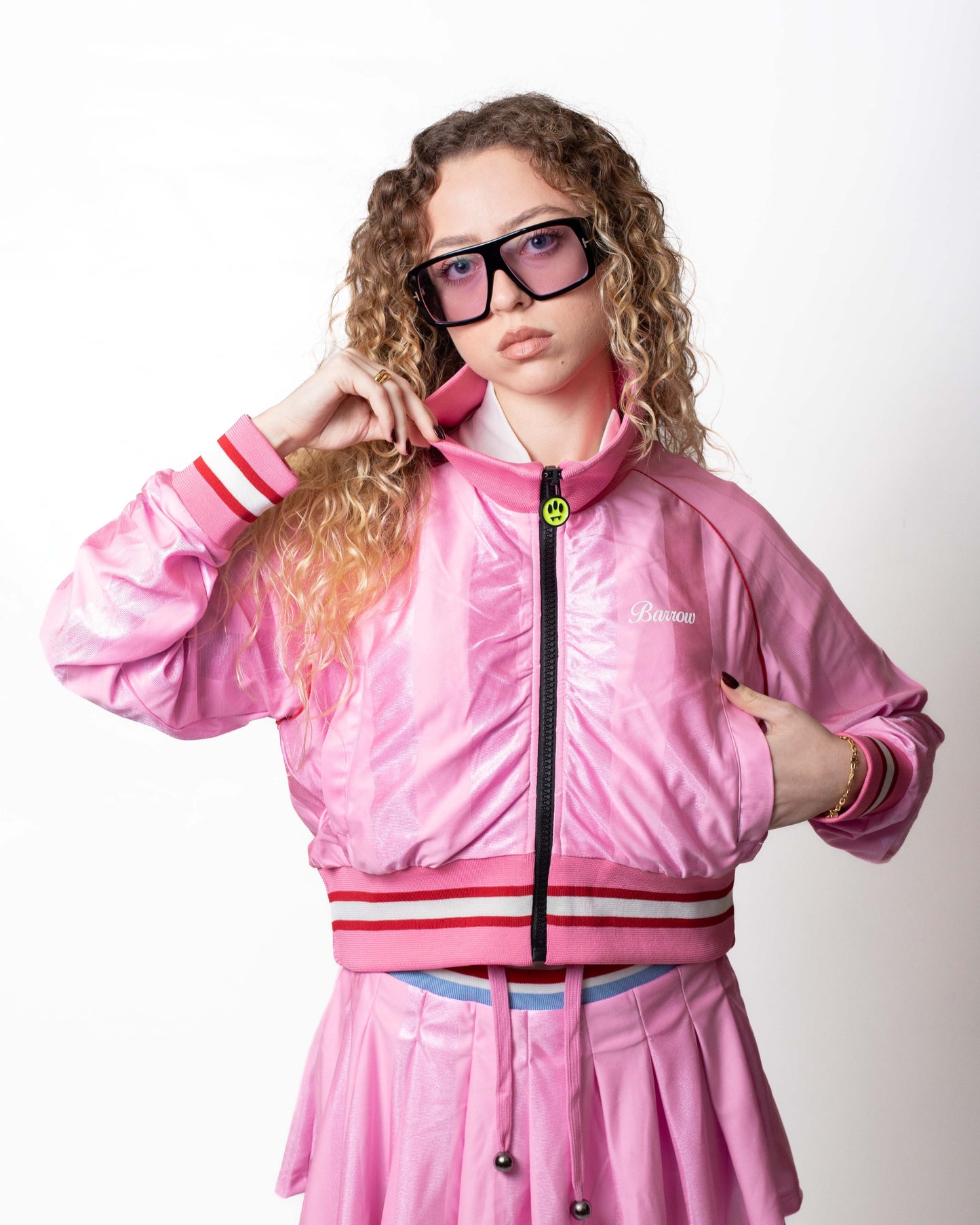 Felpa Barrow fullzip in acetato cropped donna