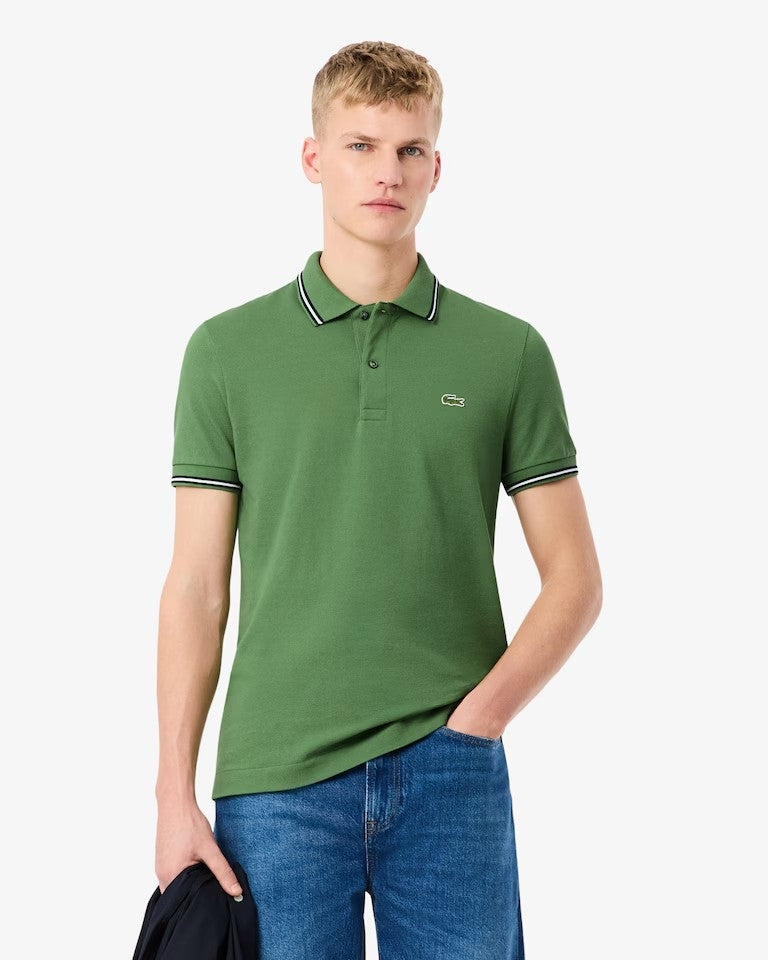 Polo Lacoste regular con bordo in risalto uomo