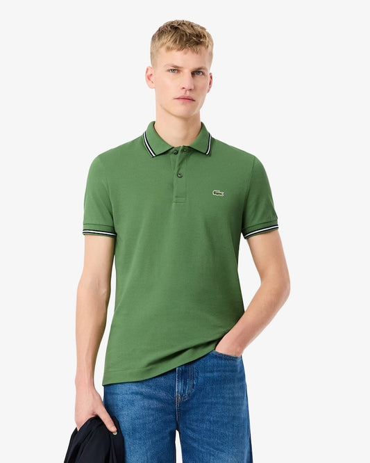 Polo Lacoste regular con bordo in risalto uomo