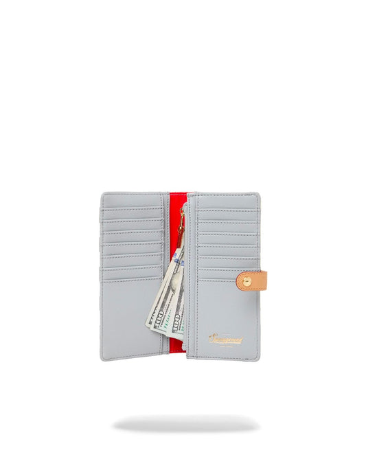 Portafoglio Sprayground bianco EMBOSSED CREAM CHECK SINGLE FOLD WALLET