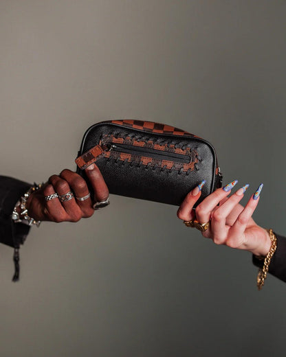 Pochette Sprayground nero dose of check deux pencil pouch