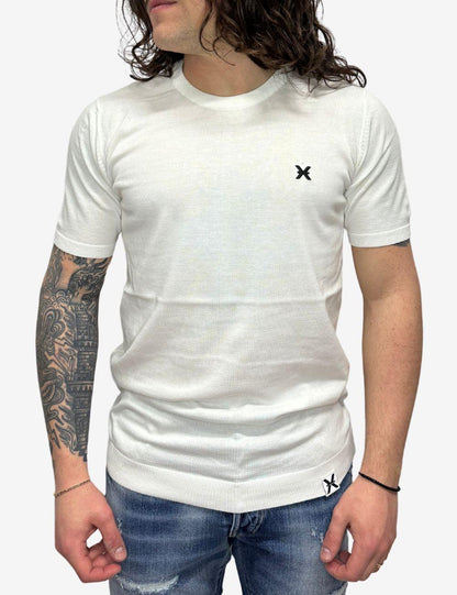 T-Shirt in maglia Richmond X con banda bicolor uomo