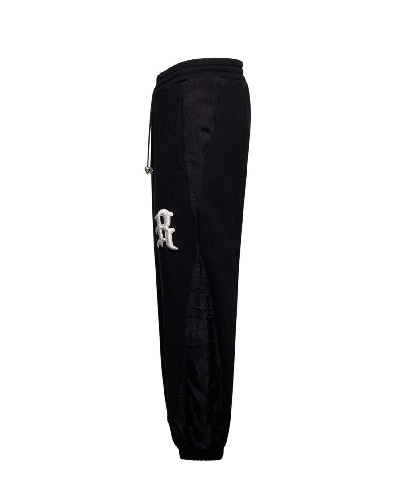 Pantalone John Richmond in felpa con ricamo e dettagli jacquard uomo