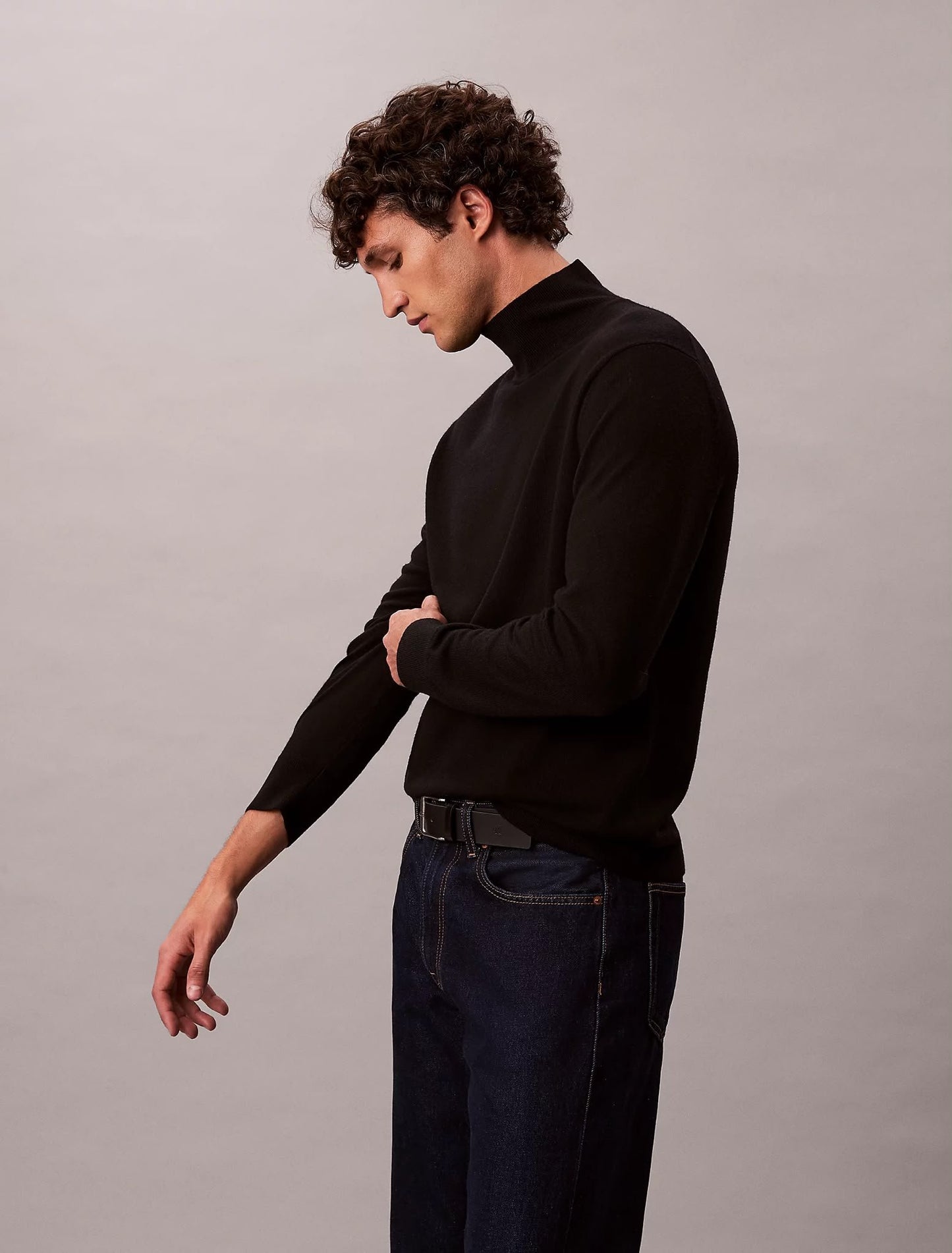 Maglia Calvin Klein a collo alto in lana merino uomo