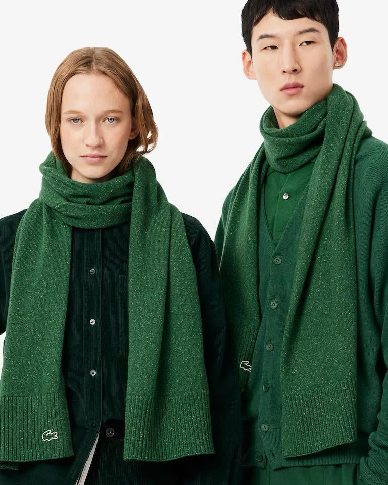 Sciarpa Lacoste in misto lana logata