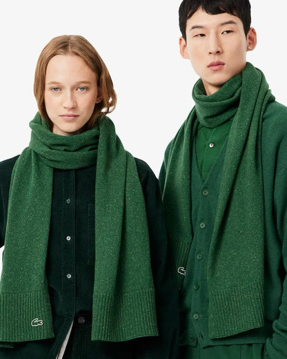 Sciarpa Lacoste in misto lana logata