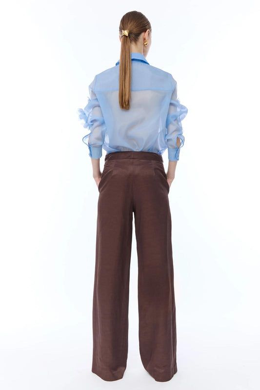 Pantalone Nenette fluido a gamba larga donna