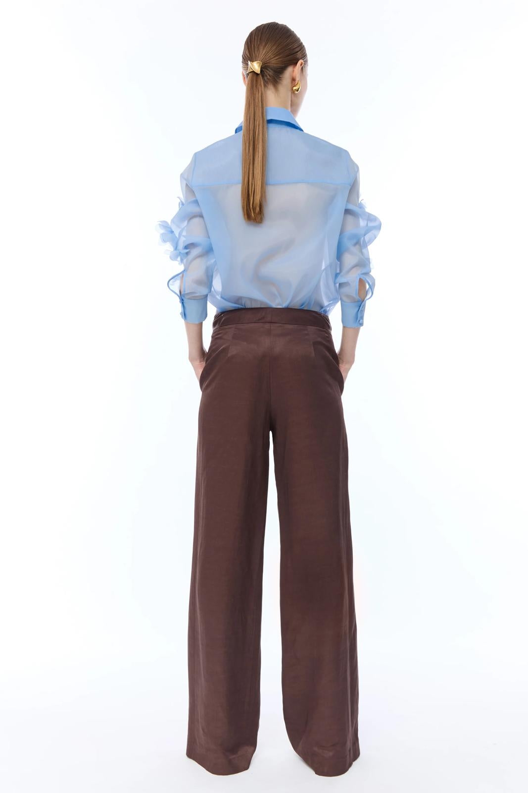 Pantalone Nenette fluido a gamba larga donna