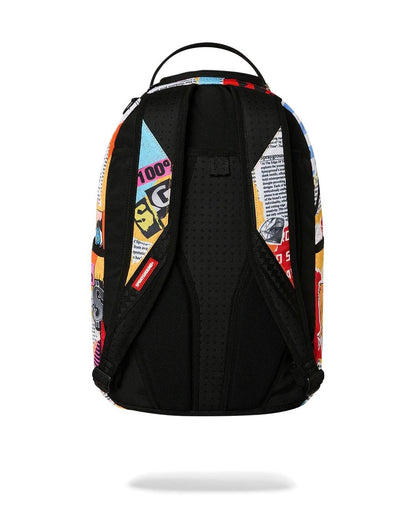 Zaino Sprayground giallo LIPS MAGAZINE COLLAGE BACKPACK 