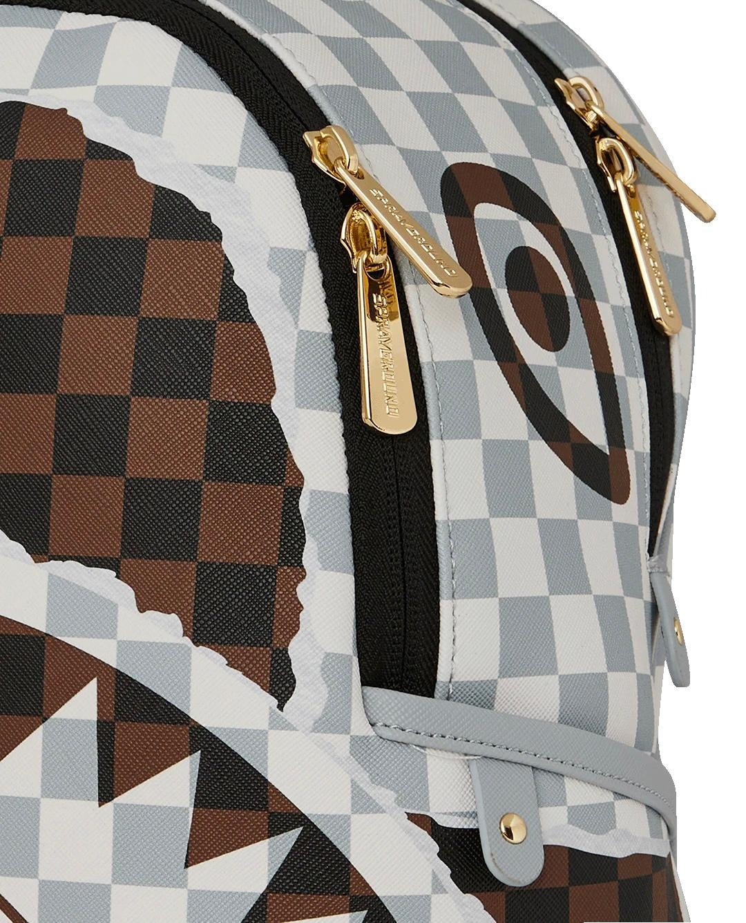 Zainetto Sprayground marrone "CREAM AND BROWN TEAR CHECK SAVAGE BACKPACK"