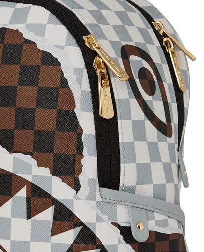 Zainetto Sprayground marrone "CREAM AND BROWN TEAR CHECK SAVAGE BACKPACK"