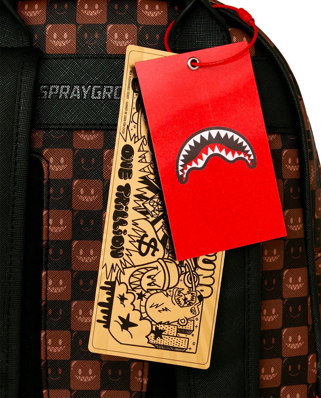 Zainetto Sprayground marrone SHARKS IN PARIS WTF BUBBLE BROWN CHECK SAVAGE BACKPACK