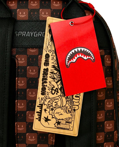 Zainetto Sprayground marrone SHARKS IN PARIS WTF BUBBLE BROWN CHECK SAVAGE BACKPACK