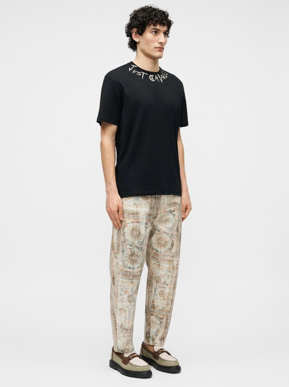 T-Shirt Just Cavalli girocollo con logo sul collo uomo