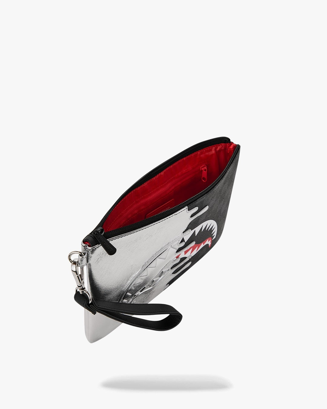 Pochette Sprayground nero SILVER SIDE DRIP BLACK CHECK CROSSBODY POUCHETTE clutch con tracolla