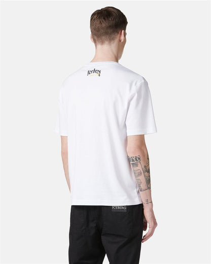 T-Shirt Iceberg con logo stampa e ricamo uomo