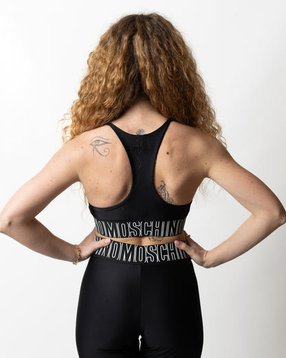 Top Moschino Active cropped in satin donna