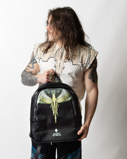 Zaino Marcelo Burlon in ecopelle "Icon Wings Yellow"