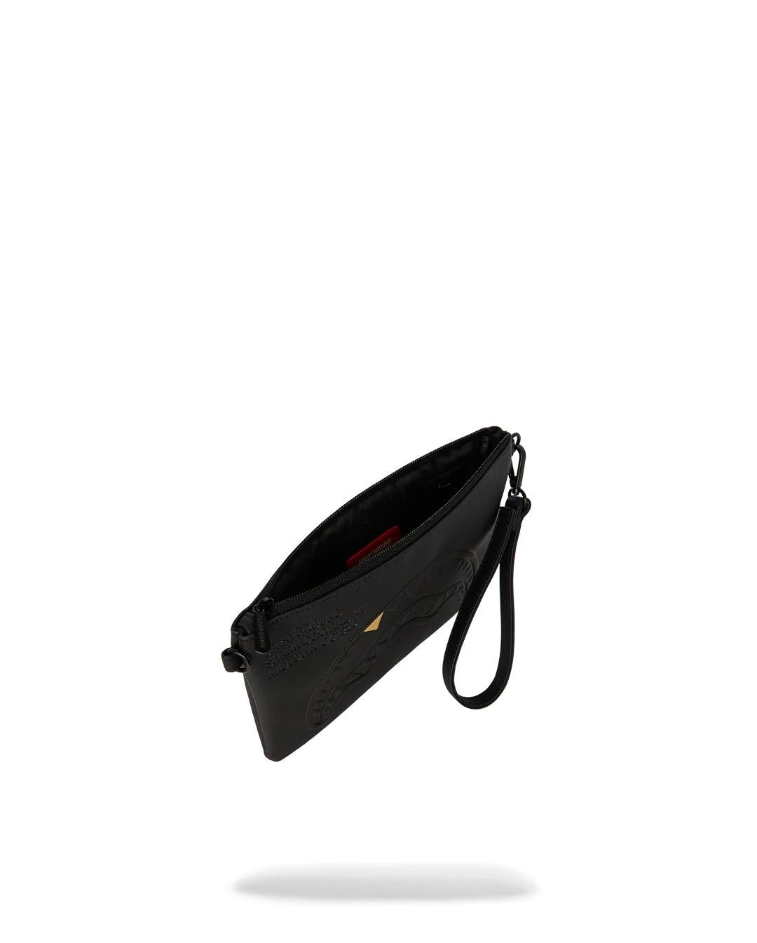Pochette Sprayground nero BLACKED OUT EMBOSSED GOLD TOOTH CROSSOVER CLUTCH con tracolla