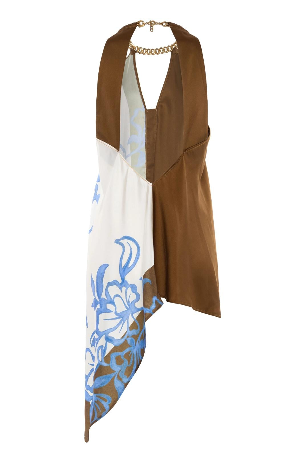 Blusa Nenentte con catena oro top smanicato donna