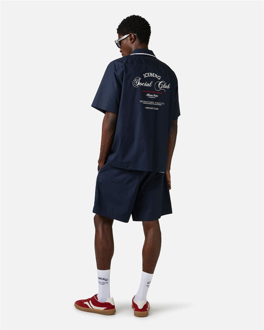 Camicia Iceberg con ricamo e stampa uomo
