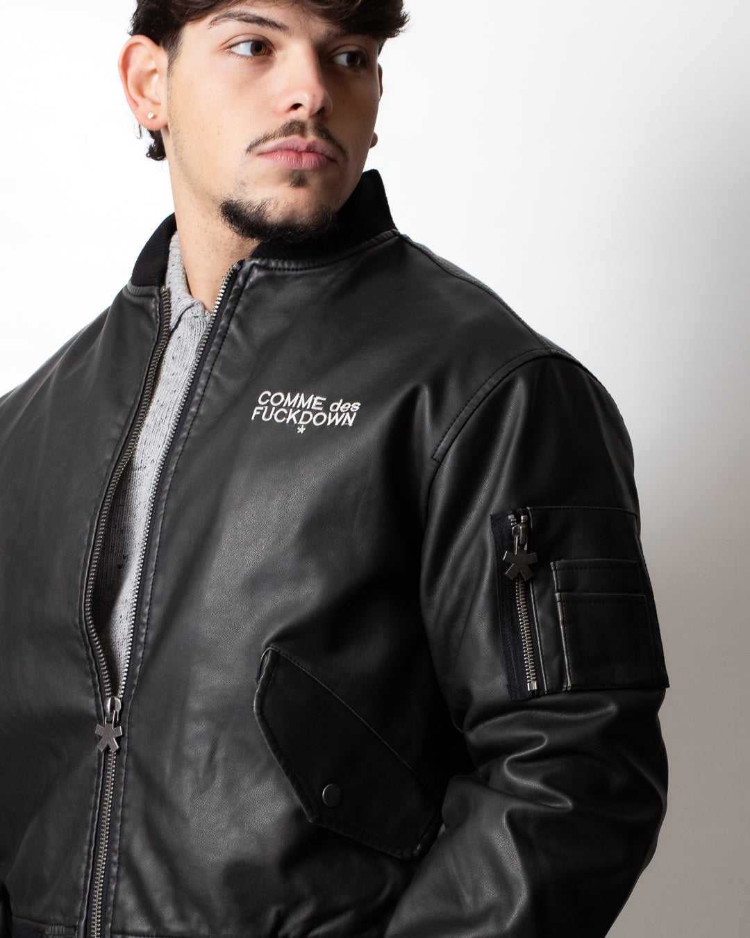 Giubbotto Comme des Fuckdown bomber in ecopelle uomo