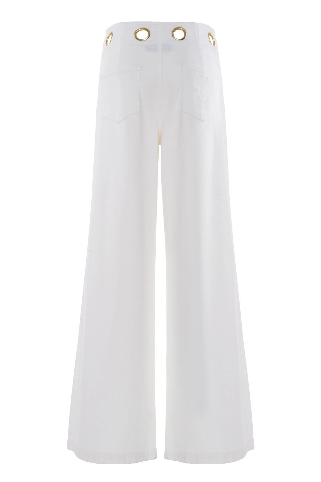 Jeans Nenette wide-leg con occhielli donna