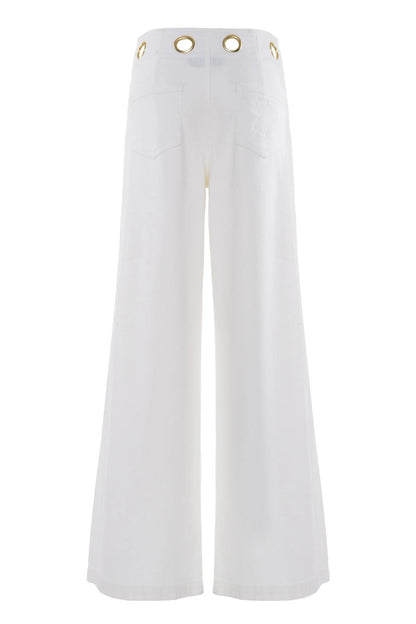 Jeans Nenette wide-leg con occhielli donna