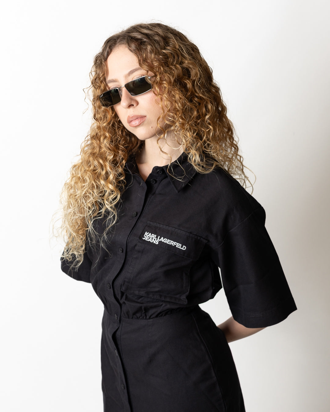 Abito Karl Lagerfeld Jeans utility con fascia logata donna