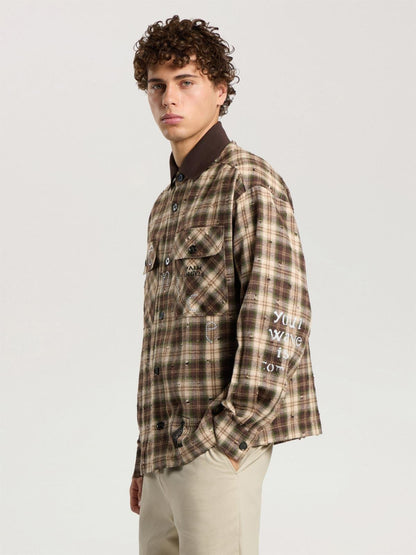 Camicia Palm Angels in flanella "Surfer Dream" uomo