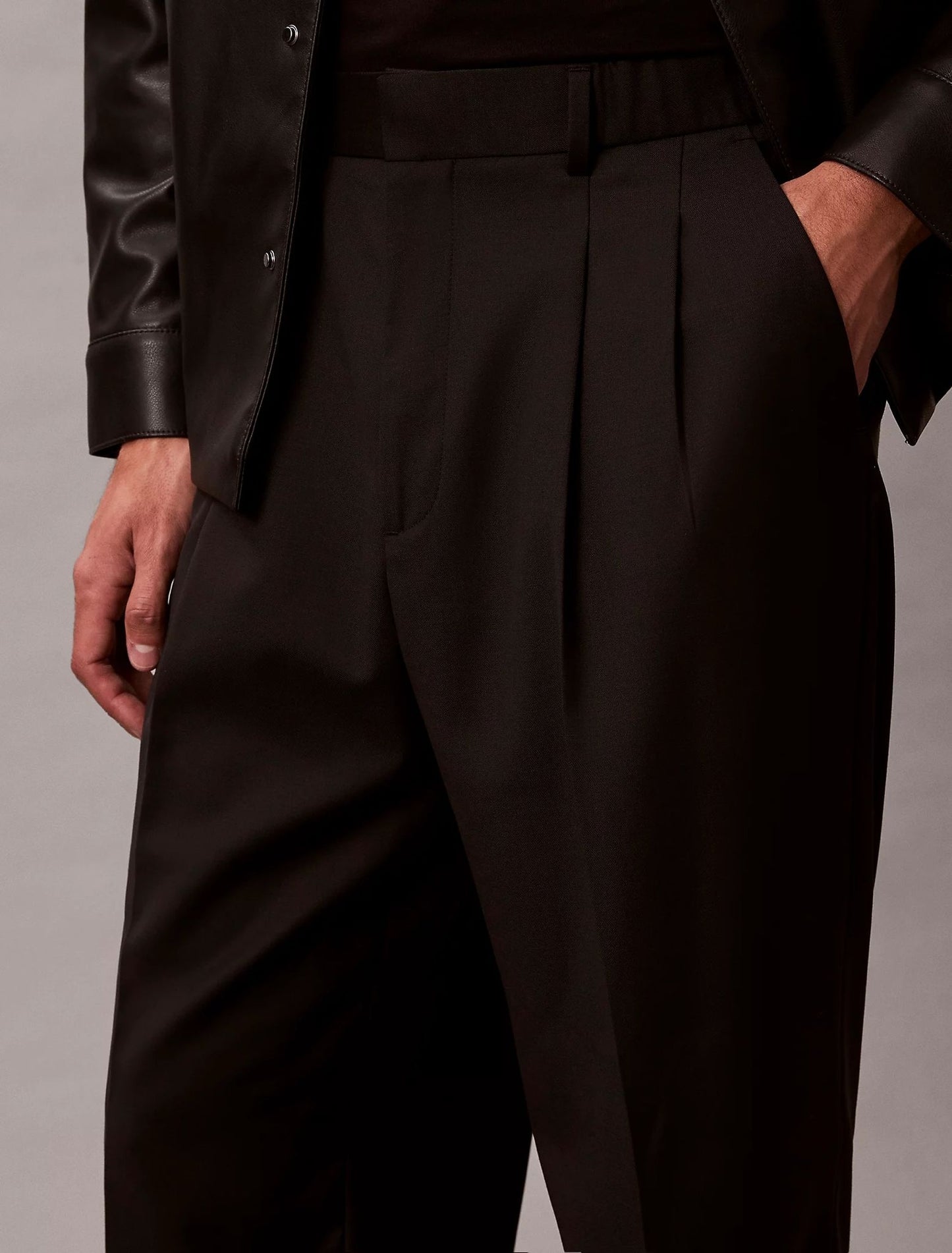 Pantalone Calvin Klein wide leg in misto lana uomo
