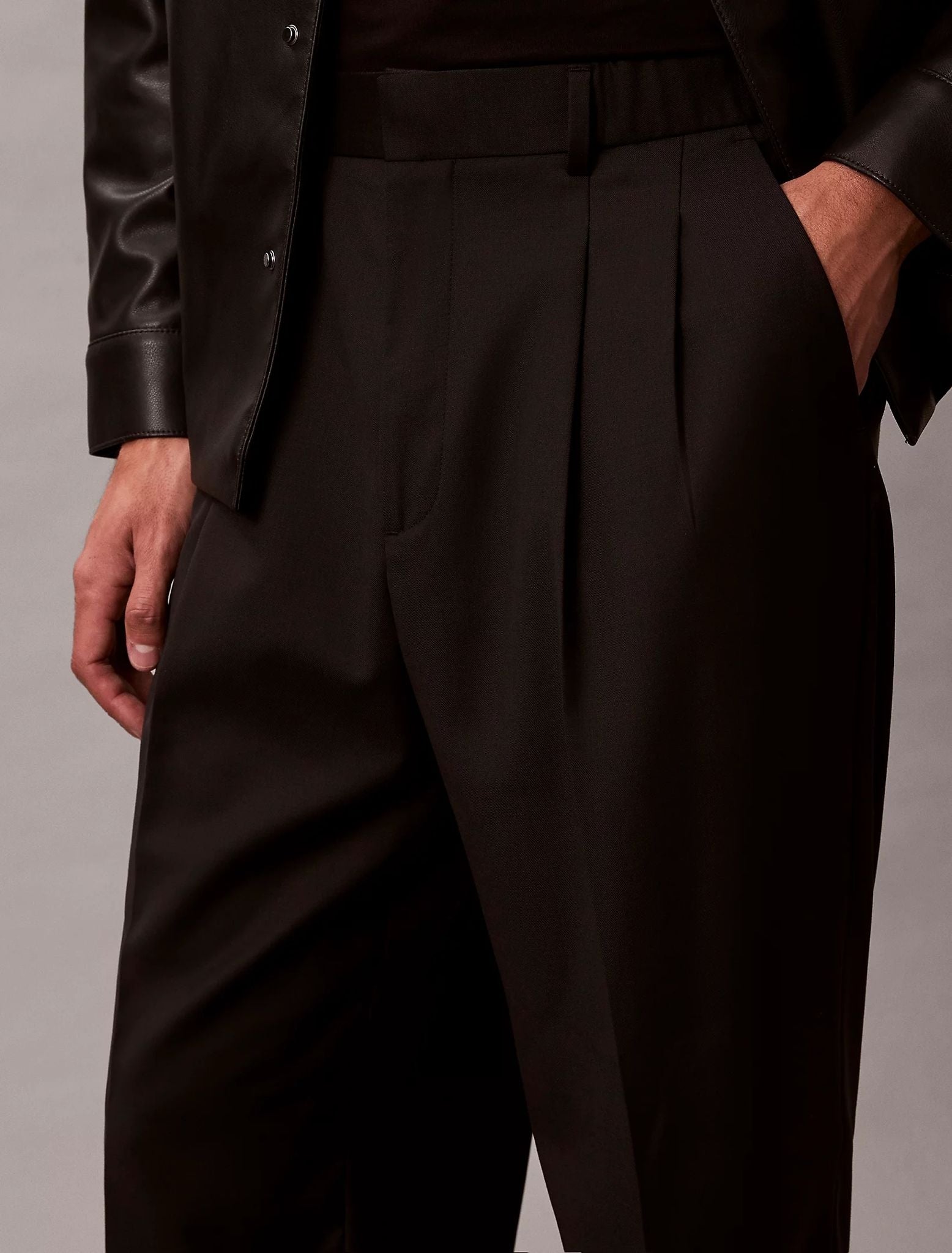 Pantalone Calvin Klein wide leg in misto lana uomo