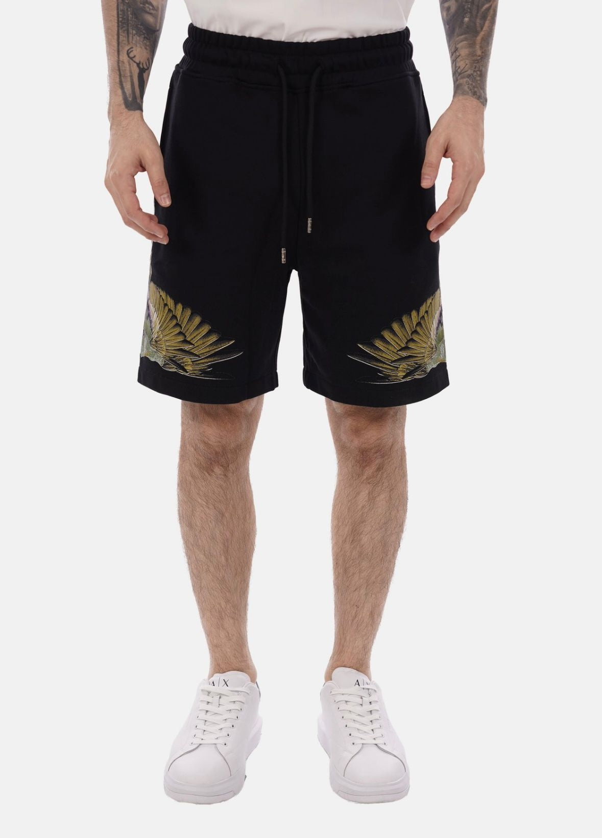 Bermuda Marcelo Burlon in felpa "Icon Wings Colorfull" uomo