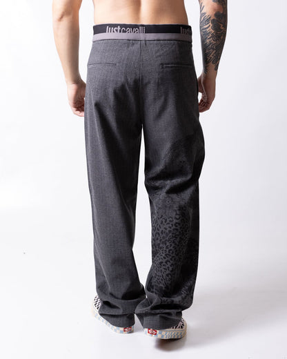 Pantalone Just Cavalli gessato in flanella uomo
