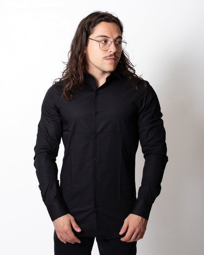 Camicia Calvin Klein "Slim Poplin black" uomo