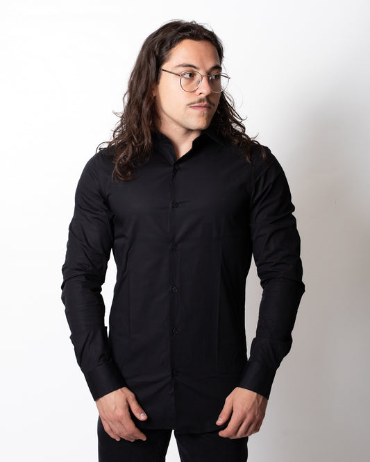 Camicia Calvin Klein "Slim Poplin black" uomo