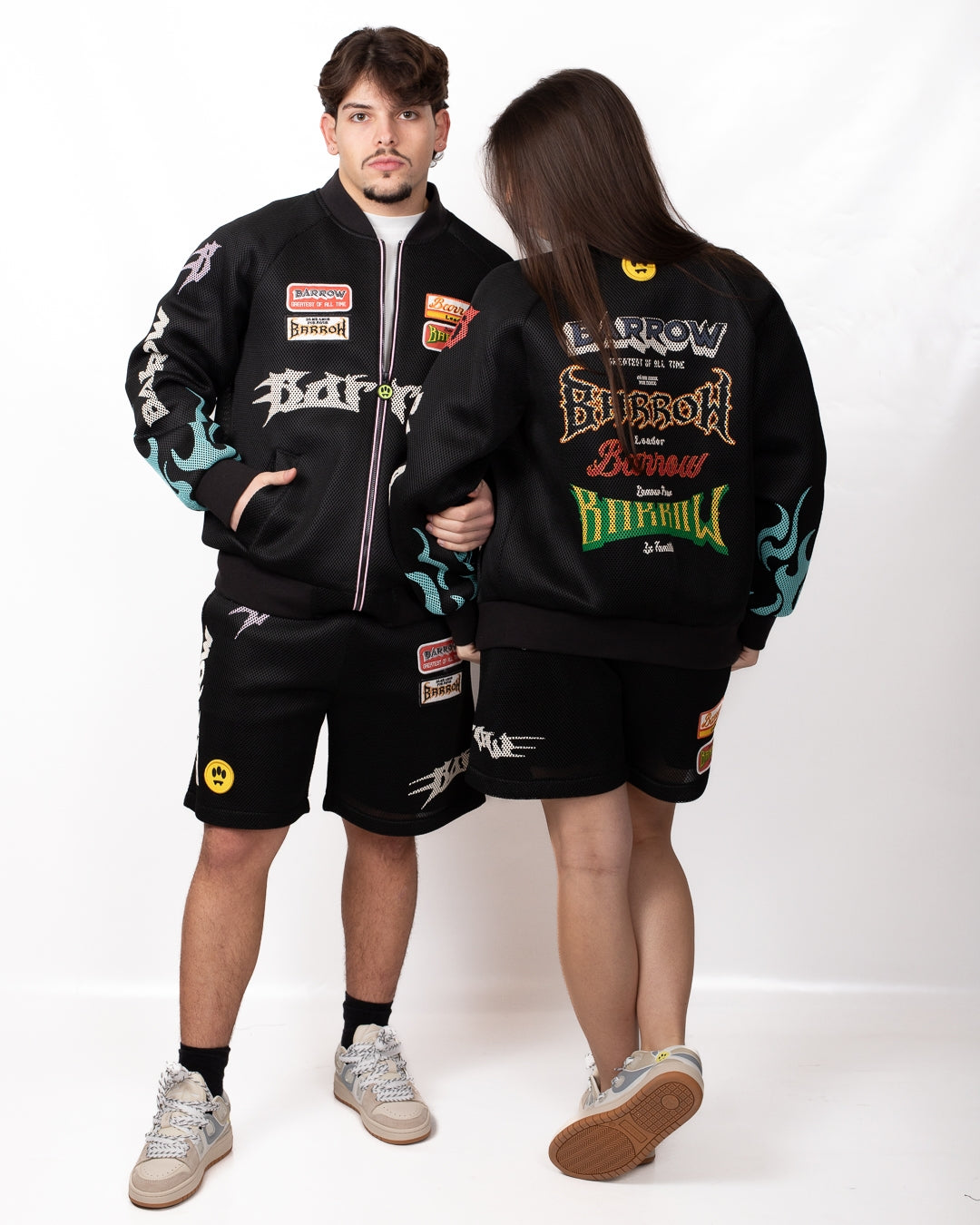 Giubbotto Barrow in rete con patch e stampe