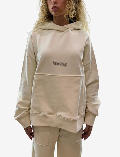 Felpa Disclaimer con cappuccio e logo in strass donna – Specchio