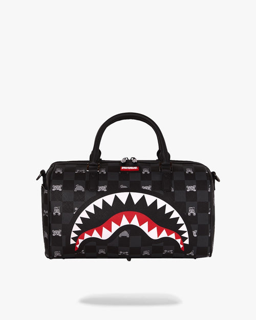 Borsa Sprayground nero GRAY PEEKING CHARACTER CHECK MINI DUFFLE
